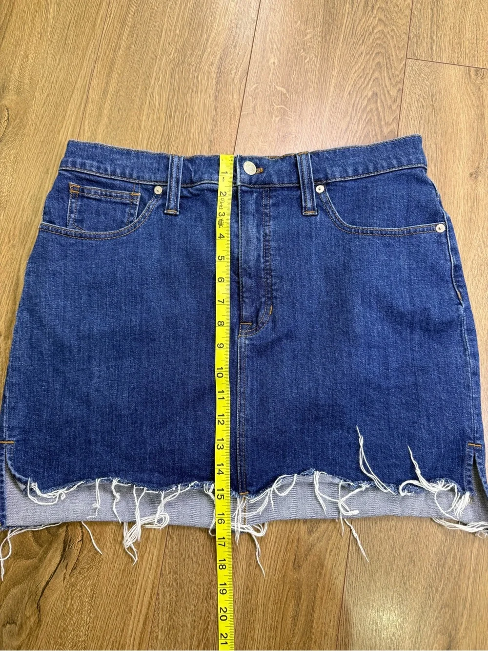 Madewell Stretch Denim Straight Mini Skirt: Step-Hem Edition Size 31